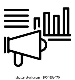 Advertise market icon. Outline advertise market vector icon for web design isolated on white background