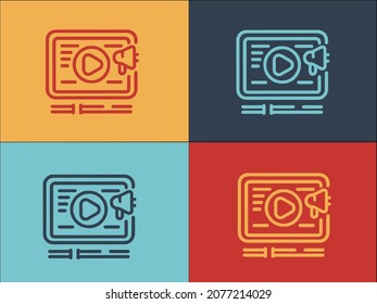 Advertise Video Logo Template, Simple Flat Icon Of digital,video,marketing