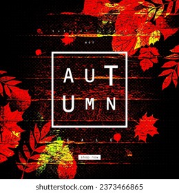 Advertisement about the autumn sale. Vector illustration