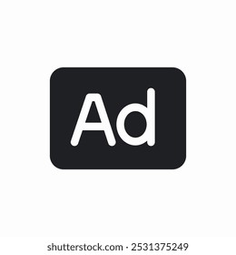 Vector de signo de icono de anuncio publicitario