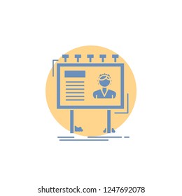 advertisement, advertising, billboard, poster, board Glyph Icon.