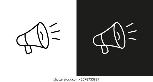 Megaphon-Symbol für Werbung und Ankündigung. Vektorsymbol für bearbeitbare Konturen.