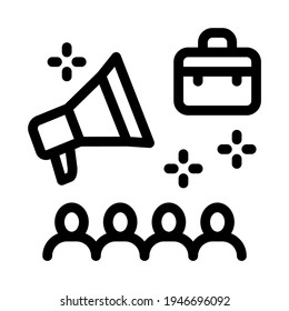advertisement of audit company line icon vector. advertisement of audit company sign. isolated contour symbol black illustration