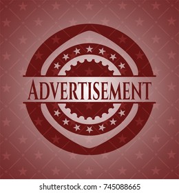 Advertisement badge with red background