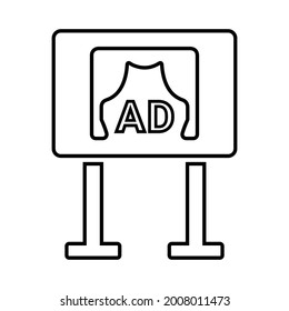 Advertisement, banner, billboard outline icon. 