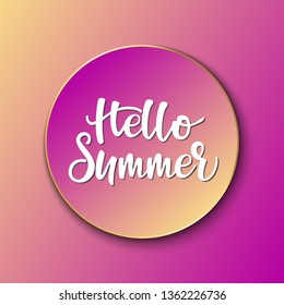 Advertisement banner Hello Summer. Vector illustration.