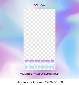 Advertisement Banner for Photo Exhibition with Gradient Blur Background and Spot for Your Content. Vector illustration