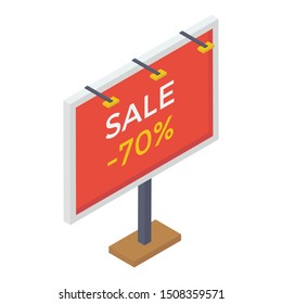 
Advertisement billboard vector, isometric vector of road board 
