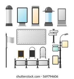 Advertisement billboards vector set.