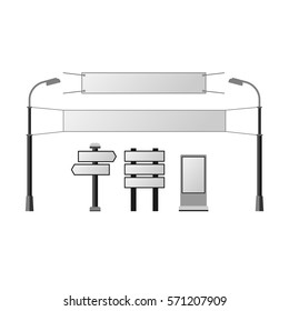 Advertisement billboards vector set.