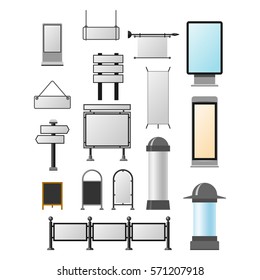 Advertisement billboards vector set.