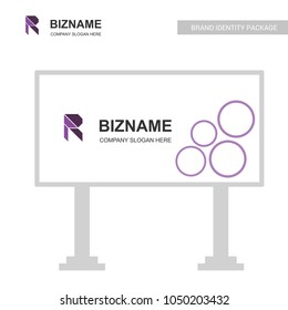 Advertisement board with company logo and its complete design ve