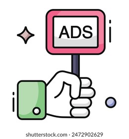 Advertisement board icon in unique design