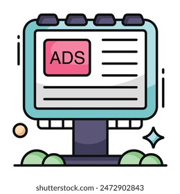 Advertisement board icon in unique design