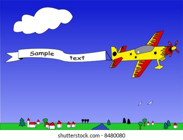 advertisement by stunt plane in the air