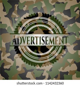 Advertisement camouflaged emblem