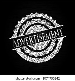  Advertisement chalkboard emblem on black board