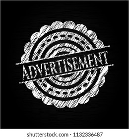 Advertisement chalkboard emblem on black board