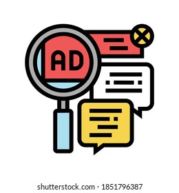 advertisement in comments color icon vector. advertisement in comments sign. isolated symbol illustration