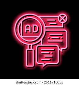 advertisement in comments neon light sign vector. advertisement in comments sign. isolated symbol illustration
