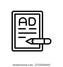 Symbol "Werbeinhalt erstellen", Line-Vector-Grafiken
