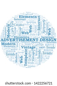 Advertisement Design word cloud. Wordcloud made with text only.