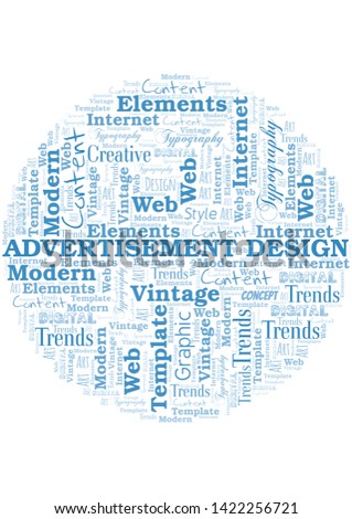 Advertisement Design word cloud. Wordcloud made with text only.