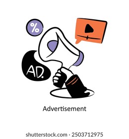 Advertisement filled outline Style Design Vector Stock illustration. 