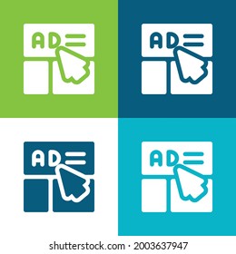 Advertisement Flat four color minimal icon set