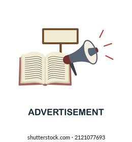 Advertisement flat icon. Colored element sign from books collection. Flat Advertisement icon sign for web design, infographics and more.