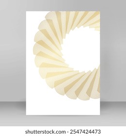 Advertisement flyer design elements. Abstract golden element on white background isolated. Vector illustration EPS 10 for template brochure A4 format , layout leaflet, cafe menu card