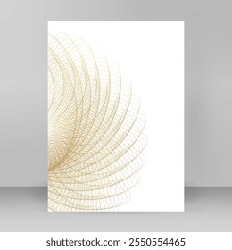 Advertisement flyer design elements. Abstract golden element on white background isolated. Vector illustration EPS 10 for template brochure A4 format , layout leaflet, cafe menu card