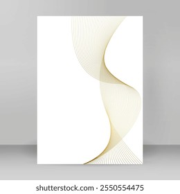 Elementos de design do folheto de anúncio. Elemento dourado abstrato sobre fundo branco isolado. Ilustração vetorial EPS 10 para o modelo de brochura formato A4 , folheto informativo, cartão de menu café