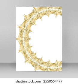 Advertisement flyer design elements. Abstract golden element on white background isolated. Vector illustration EPS 10 for template brochure A4 format , layout leaflet, cafe menu card