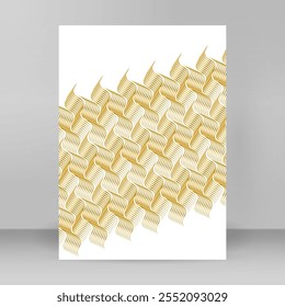 Advertisement flyer design elements. Abstract golden element on white background isolated. Vector illustration EPS 10 for template brochure A4 format , layout leaflet, cafe menu card