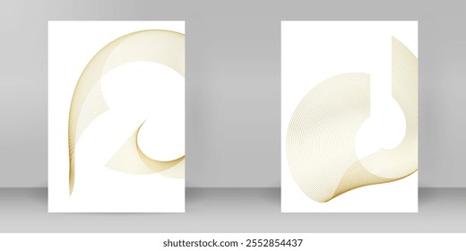 Advertisement flyer design elements. Abstract golden element on white background isolated. Vector illustration EPS 10 for template brochure A4 format , layout leaflet, cafe menu card