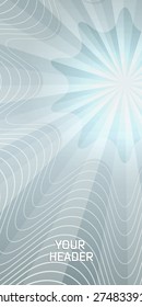 Advertisement flyer design elements. Gray radiance  background with elegant graphic star bright light rays from. Vector illustration EPS 10 for template brochure, layout leaflet, newsletters