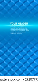 Advertisement flyer design elements. Mesh blue background with elegant graphic mosaic bright light. Vector illustration EPS 10 for template brochure, layout leaflet, newsletters
