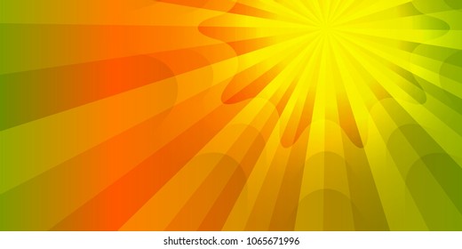 Advertisement flyer design elements. Orange yellow background with elegant graphic sun star bright light rays from. Vector illustration EPS 10 for template brochure, layout leaflet, newsletters