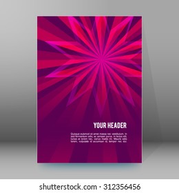 Advertisement flyer design elements. Purple floral background with elegant graphic effect light flower from. Vector illustration EPS 10 for template brochure, layout leaflet, newsletters