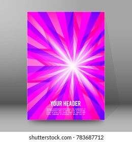 Advertisement flyer design elements. Purple floral background with elegant graphic effect light flower from. Vector illustration EPS 10 for template brochure, layout leaflet, newsletters