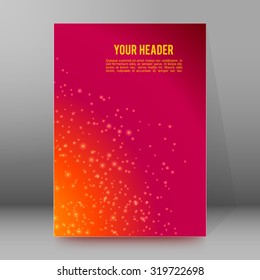 Advertisement flyer design elements.The universe background with big bang birth star. Futuristic style glow with space for your message. Vector illustration EPS 10 for template brochure, newsletters