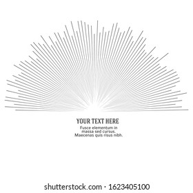 Advertisement flyer design elements. White background with elegant graphic sun lines rays from the center. Vector illustration EPS 10 for template brochure, layout leaflet, newsletters, flyer, banners