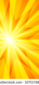 Advertisement flyer design elements. Yellow background with elegant graphic sun star bright light rays from. Vector illustration EPS 10 for template brochure, layout leaflet, newsletters