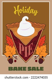 Advertisement for a holiday pie bake sale.