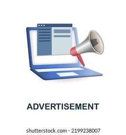 Advertisement icon. 3d illustration from blogger collection. Creative Advertisement 3d icon for web design, templates, infographics and more