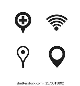 advertisement icon. 4 advertisement vector icons set. wifi sign and placeholder icons for web and design about advertisement theme