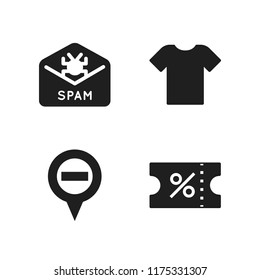 advertisement icon. 4 advertisement vector icons set. coupon, spam and placeholder icons for web and design about advertisement theme
