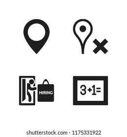 advertisement icon. 4 advertisement vector icons set. hiring, placeholder and blackboard icons for web and design about advertisement theme