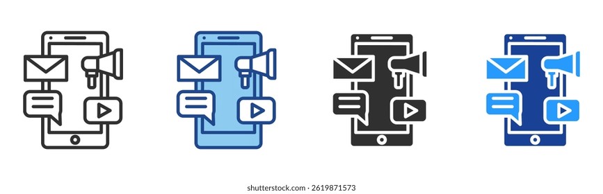 Advertisement Icon Multiple Style Vector Collection